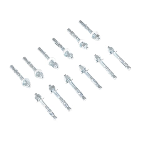 Vestil Sleeve Anchor, 3/8" Dia., 3" L, Steel Zinc Plated, 12 PK AS-383-12PK